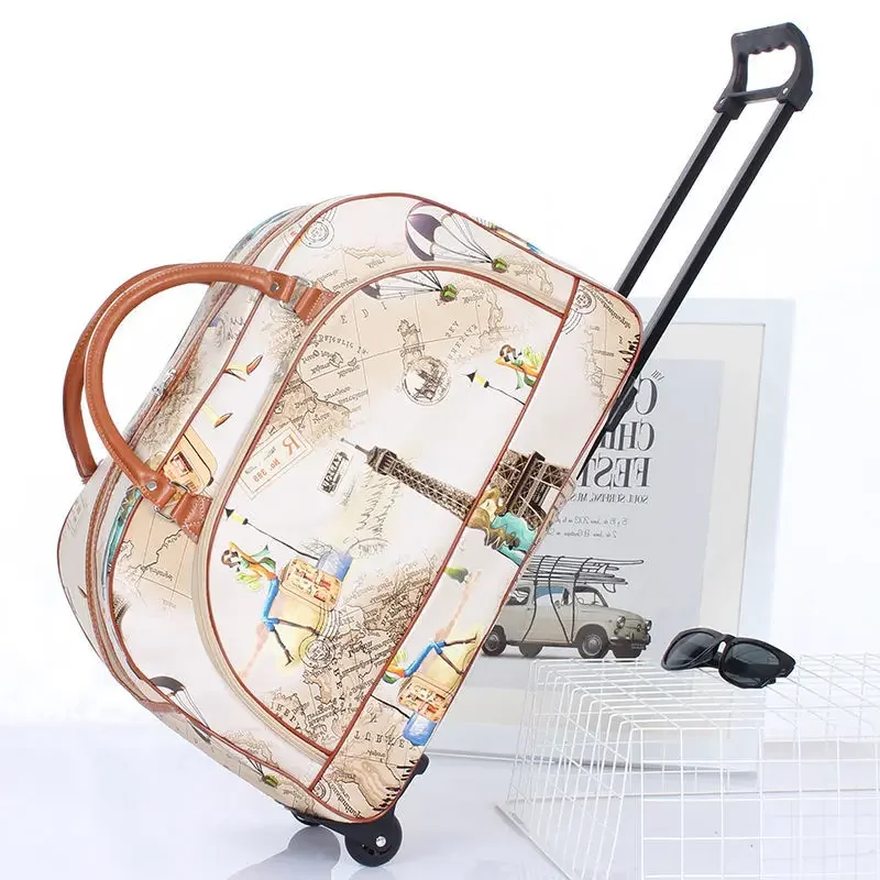 24\'\' travel bag Trolley suitcase on wheels carry-ons rolling luggage Women hand big luggage bag concise fashion trolley bags