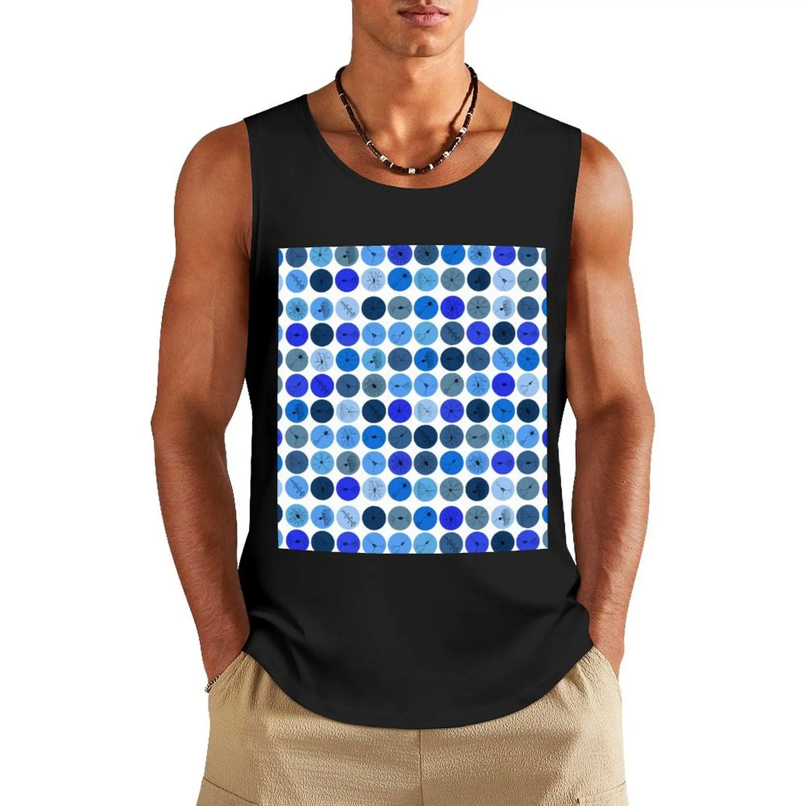 

Blue Neuron Dots Tank Top cute tops training weight vest anime clothes