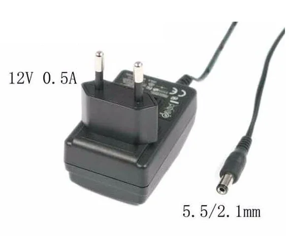 Power Adapter 3A-066WP12, 12V 0.5A, Barrel 5.5/2.1mm, EU 2-Pin Plug