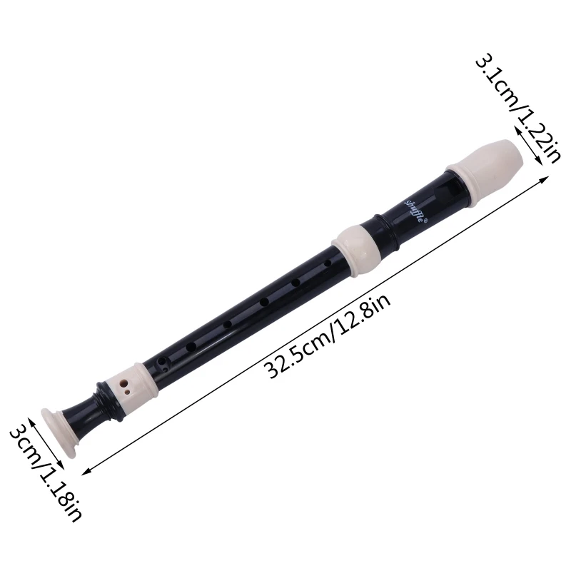 C Key 8 Hole Descant Soprano Recorder with Cleaning Rod British Music Flute Instrument Descant Plastic Recorder