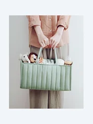 Light green baby nappy storage bag Multi-functional nappy bag large capacity foldable mummy bag bottle nappy storage bag