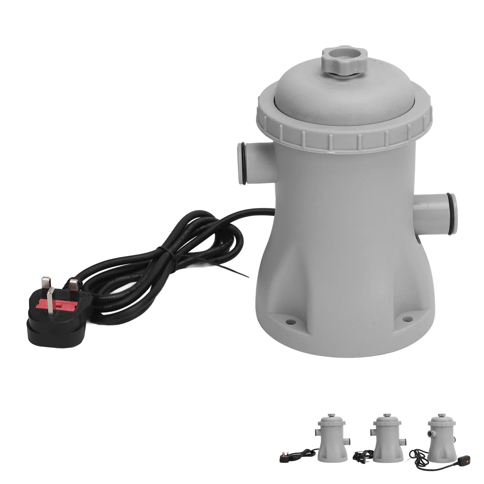 Kit de pompe à filtre de piscine gonflable à faible bruit, pompe à filtre à cartouche transparente, économie d'énergie, ABS de 330 gallons pour la maison