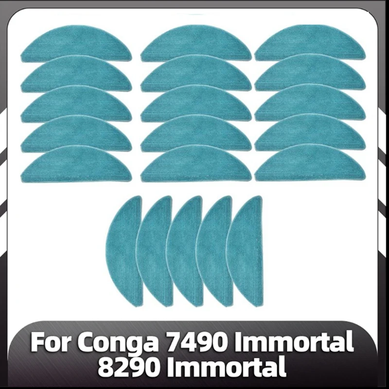 

20PCS Washable Mop Cloth For Conga 7490 Immortal Series / 8290 Immortal Series Robot Vacuum Replacement Mop Pads