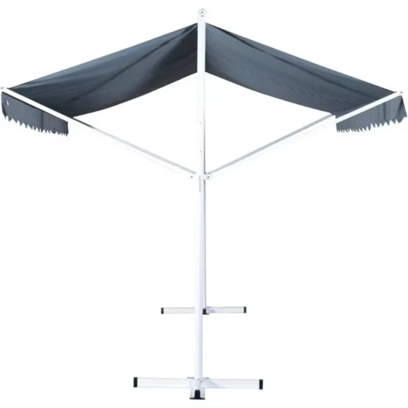 2026 Double Side Standing Awning Hand Crank Waterproof Coating Aluminum/Metal Frame Pergola Gazebo Arch Arbour Outdoor Living Sp