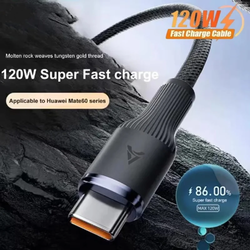 120W USB Type C Cable Quick Charging Braided Data Cable Super Fast Charge Cable For Huawei Sumsung 0.25M/1M/1.5M/2M/3M