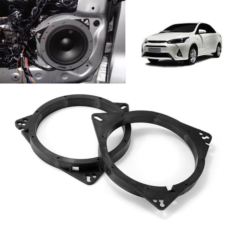 2 pcs 6.5 Inch Speaker Adapter Ring Mounting Bracket for Toyota-Nissan Great Wall Emgrand Universal Solid Cushion Horn