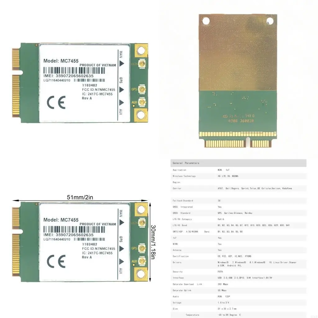 

900F MC7455 4G LTE Модуль легкий сборщик