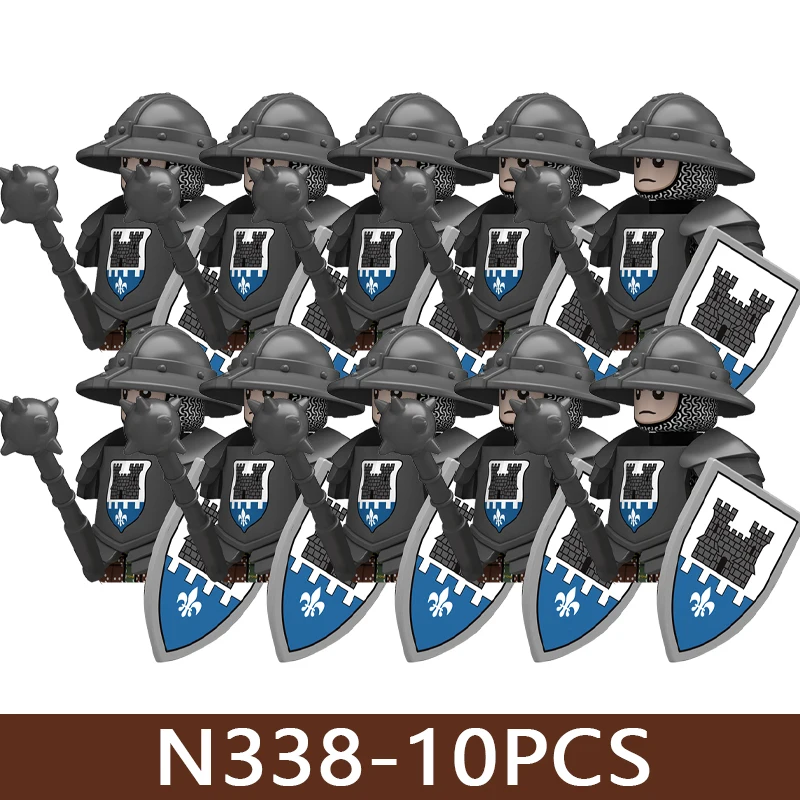 Mittelalterliche Militär-Soldatenfiguren Armee-Bausteine Burg-Ritter Kreuzfahrer Kommandant Krieger Rüstung Zubehör Bausteine Spielzeug