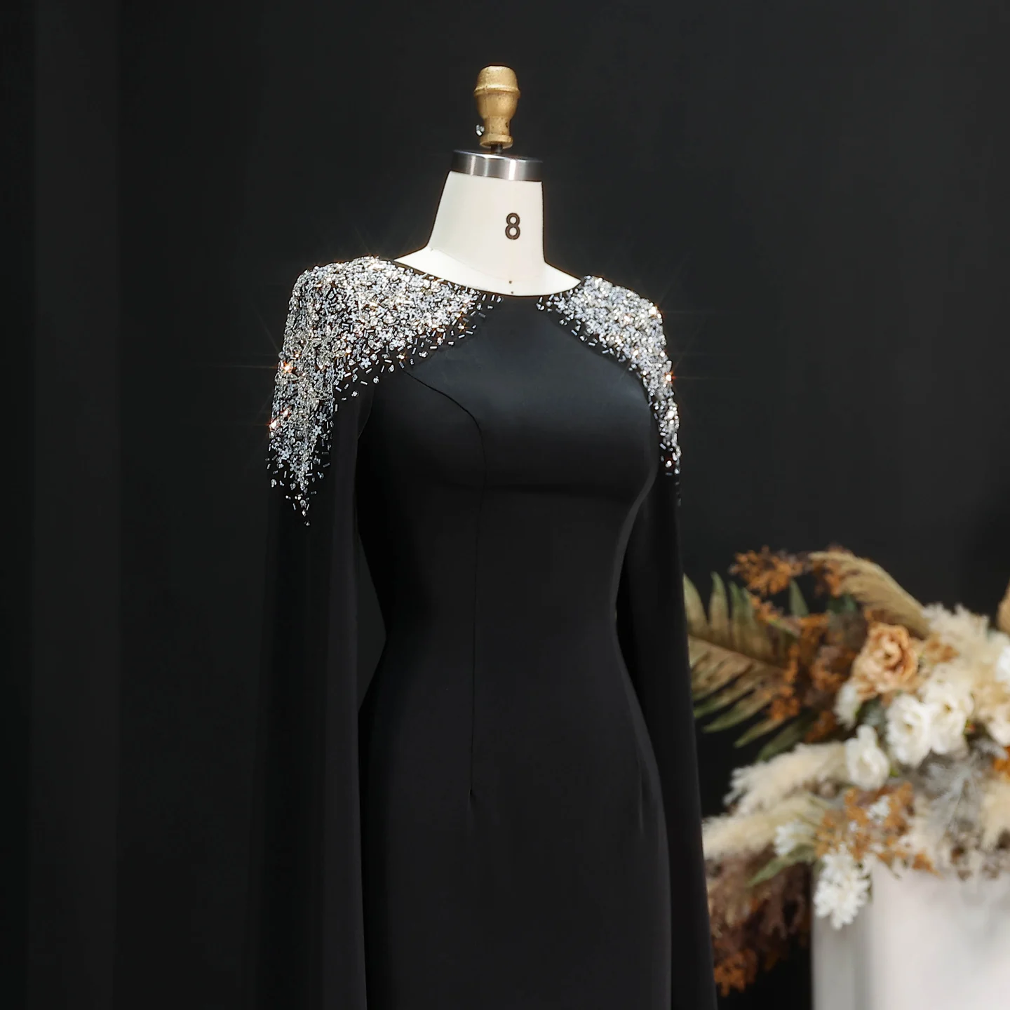 Sharon Said Elegantes Weißes Meerjungfrauenkleid Dubai Abendkleid Damen Hochzeitsfeier Umhangärmel Muslimische Formelle Kleider SF280 Maßanfertigung – Detail 20