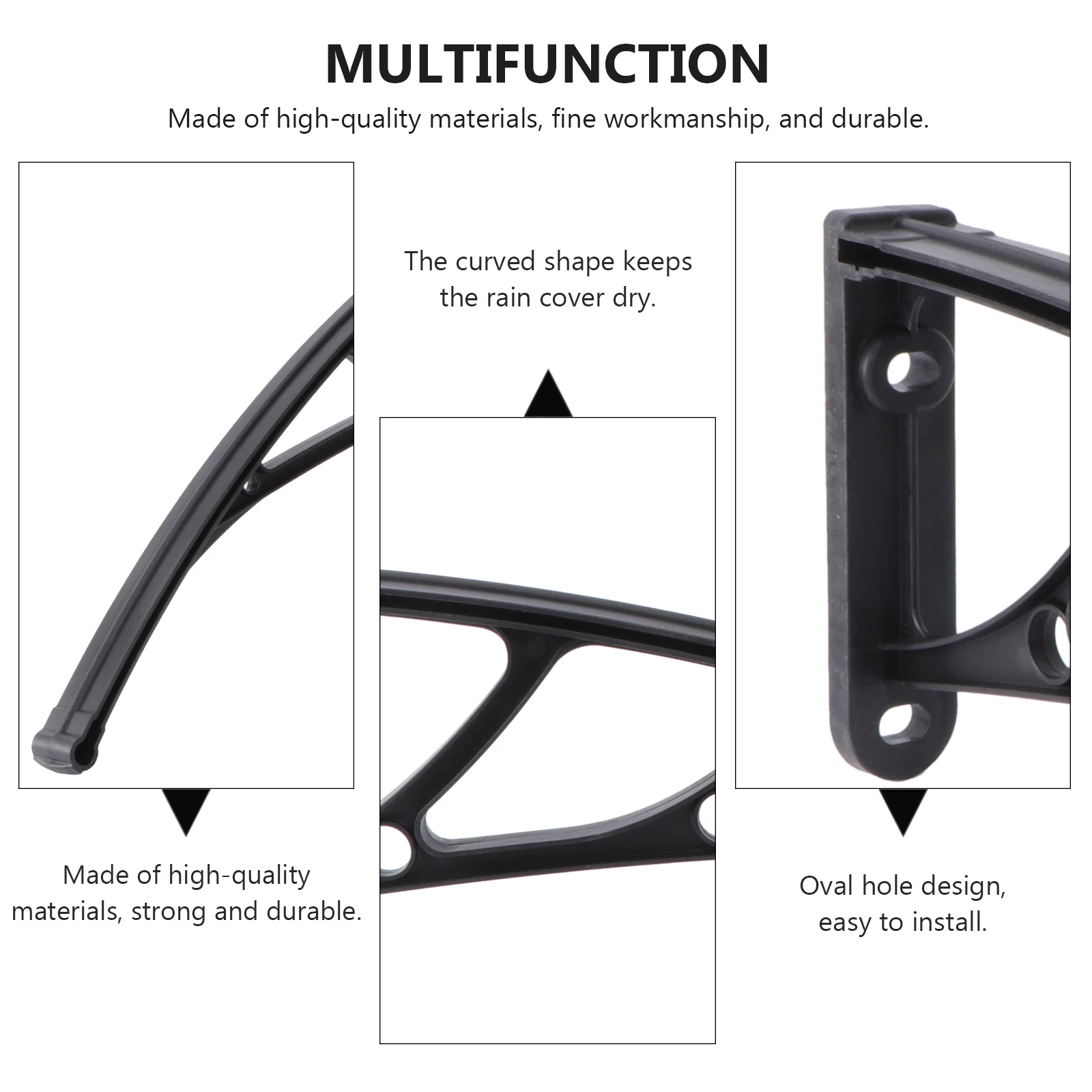 Outdoor Awning Bracket Curved Shape Easy Install Oval Holes for Balcony Canopy Window House Rain Cover Holder Support