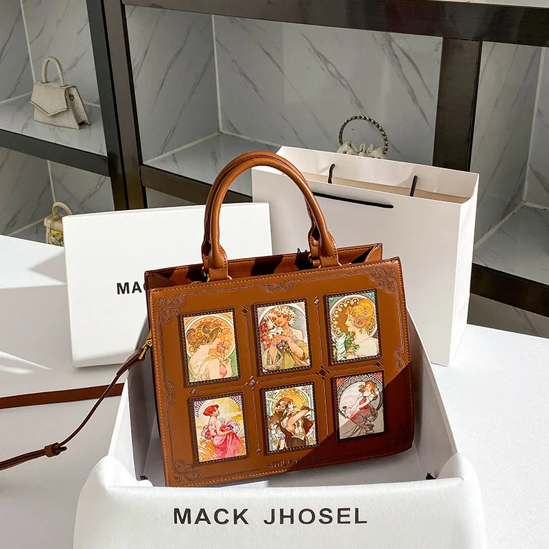 

Simple Retro Fashion Diaper Bag For Women Unique Vintage Crossbody Bag Luxury Leather Shoulder Tote Designer Large Capacity