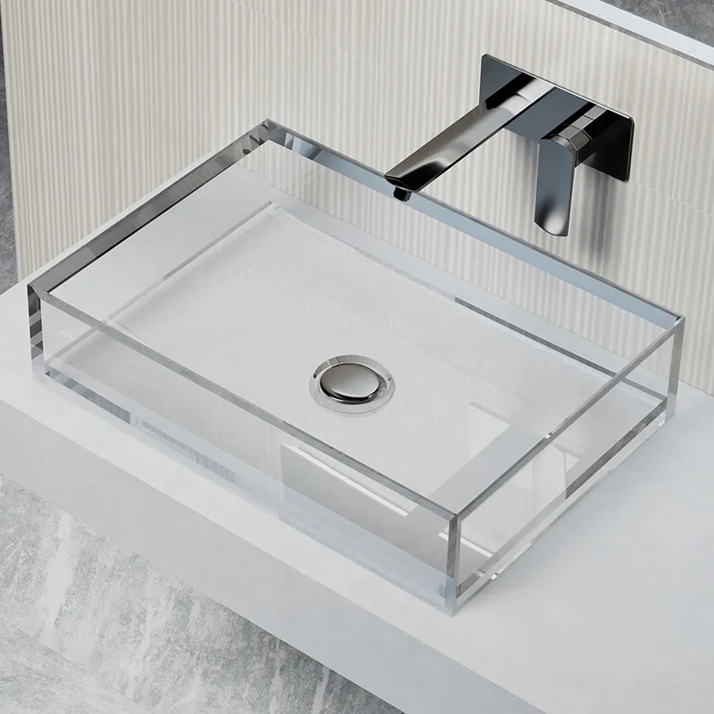 Platform Basin Transparent Resin Household Toilet Art Color Crystal Designer Face Basin Wholesale Factory