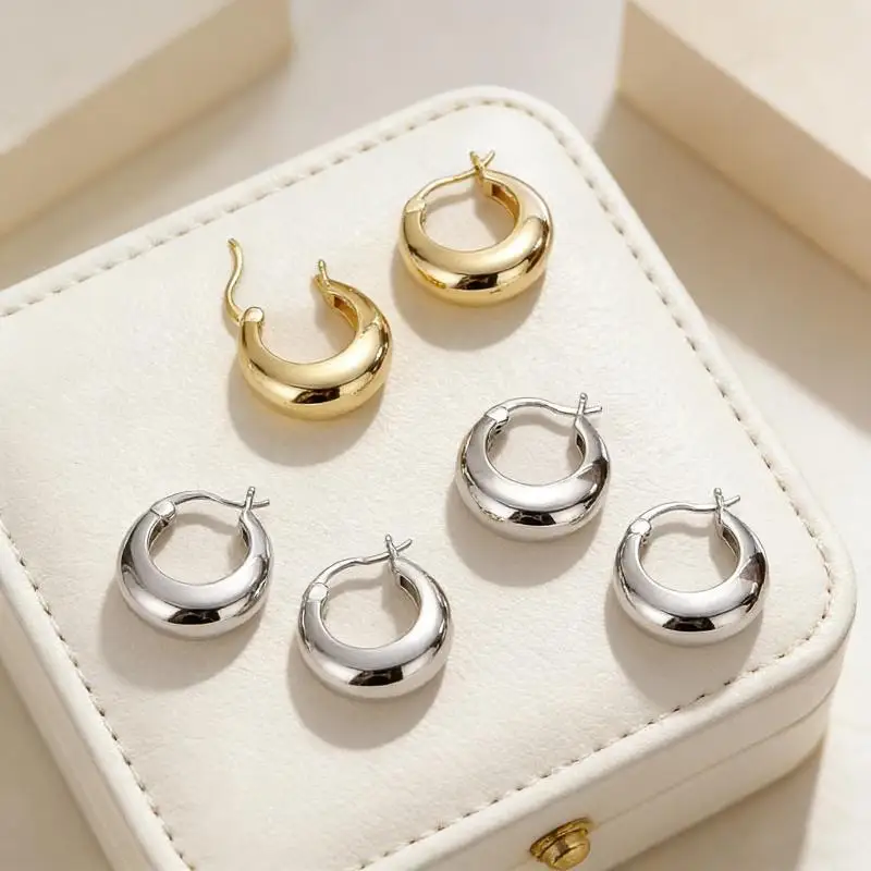 Korean Style Trendy Classic Earrings Indie Chic Aesthetic Rust Proof Jewelry for Music Festival Concert Accessory