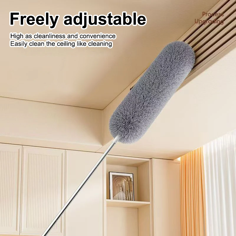 C 280cm Dust Dusters With Extension Pole Retractable Dust Removal Brush Microfiber Dusting Brush Reusable Ceiling Cleaning Tool