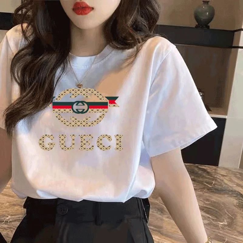 2024 Summer Hot Sale Fashion High-end Brand 100% Cotton New Street Clothing Graphic Print Women's Short-sleeved Casual T-shirt