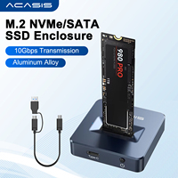 ACASIS M.2 SATA NVMe Enclosure 10Gbps Aluminium External SSD Case Type C USB 3.2 Gen 2 Hard Drive Disk box for Pc laptop Windows