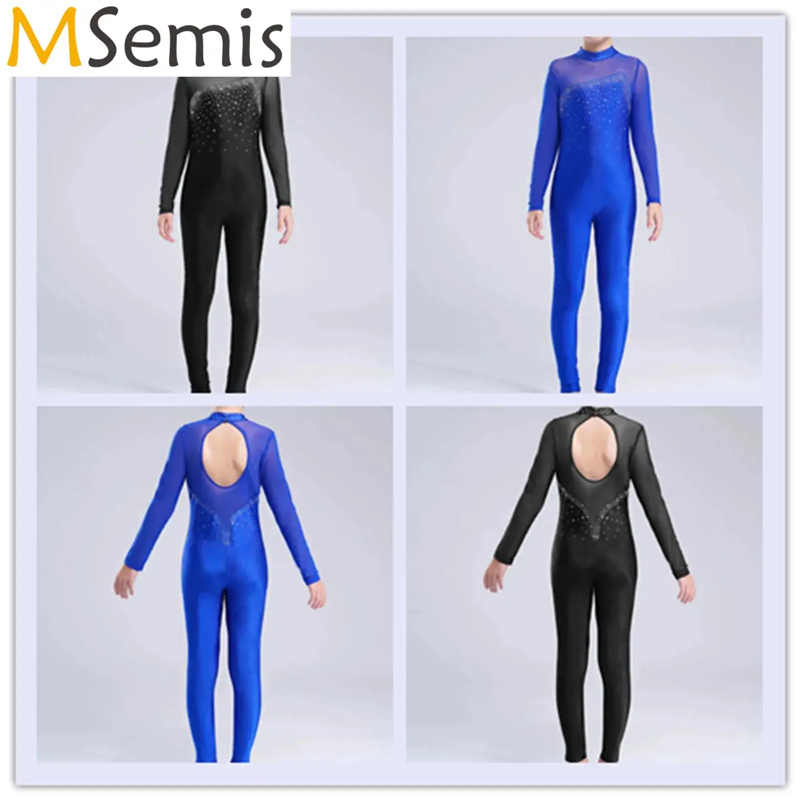 

Детский костюм для художественной гимнастики с блестящими стразами для девочек, художественный костюм для фигурного катания, акробатика, балетный трикотаж, танцевальный комбинезон, комбинезон