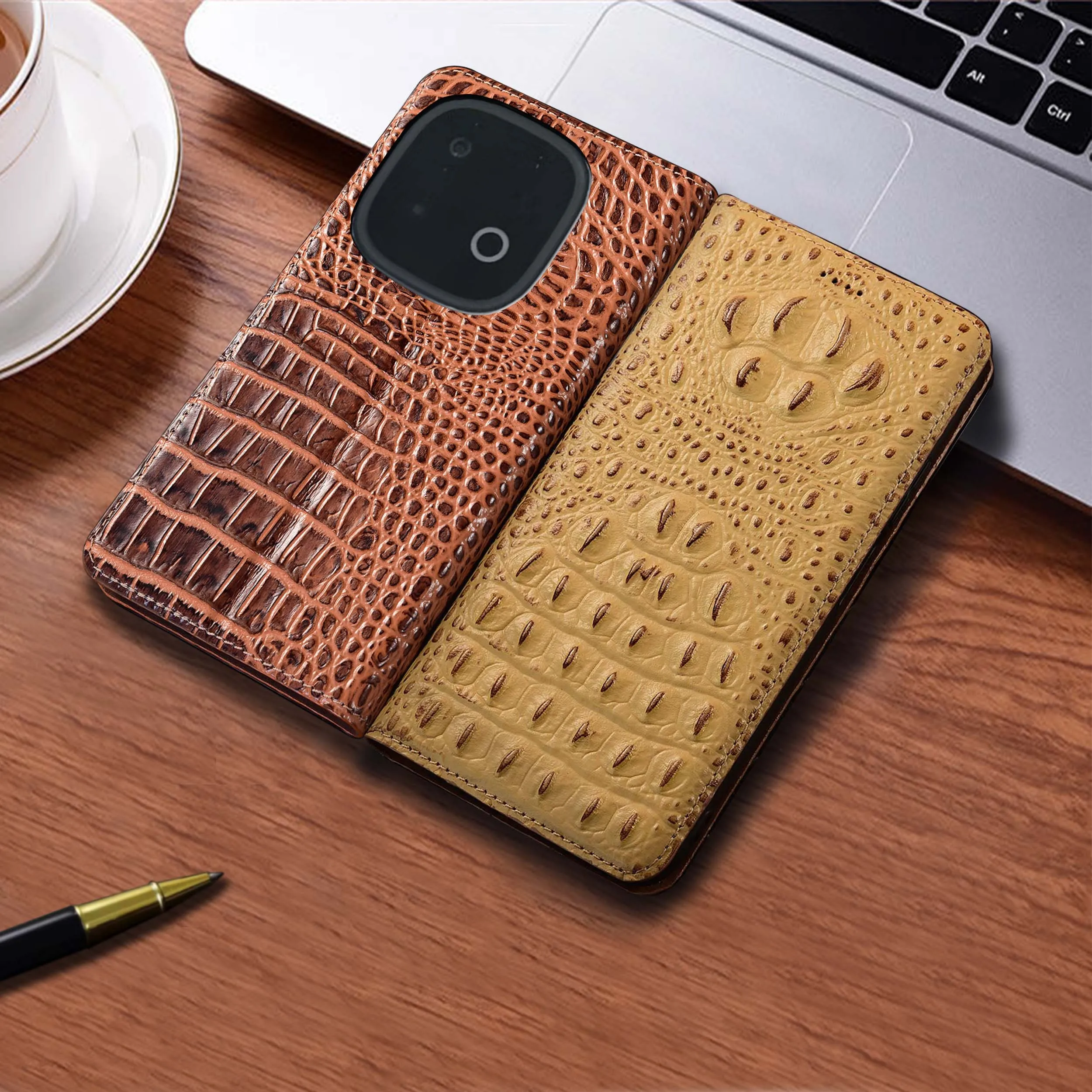 

Crocodile Claw Pattern For Vivo iQOO Z3 Z5 Z6 Z6X Z7 Z7X Z8 Z8X Z9 Z10 Turbo Pro Plus Lite Of Genuine Leather Flip Phone Case