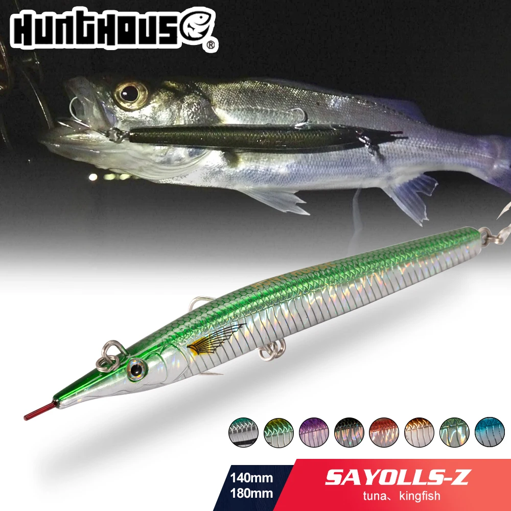 

Hunthouse Needle Fish Fishing Lure 140mm/180mm Long Casting Pencil Stylo Stickbait Sinking Skipping Garfish Sphyraena Pesca
