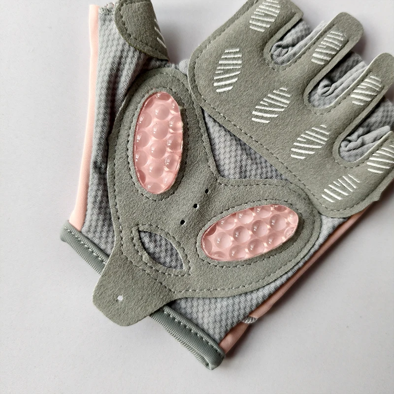 Damen Halbfinger-Fahrradhandschuhe Rutschfest Stoßdämpfend Atmungsaktiv Fitness Fahrradhandschuhe für Sport Fitnessstudio Training Radfahren – Detail 13