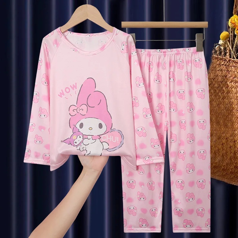 Cartoon Princess Pajama Sets Boys Girls Casual Suitable Disney Sleepwear Set Comfortable Soft Warm Indoor Clothing Autumn Winter