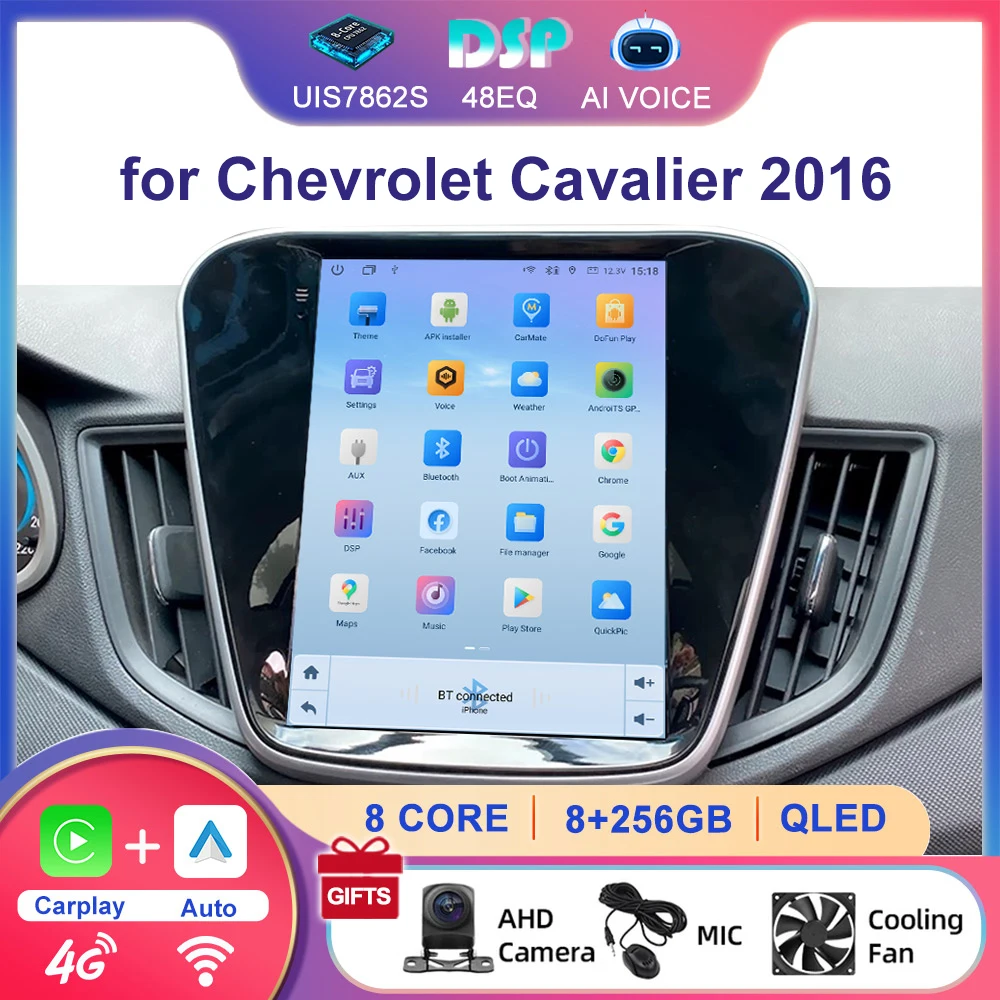 9.7 Inch Android 8 Core 256Gb IPS DSP Car Player Audio 4G DSP GPS Navigation Stereo Auto Radio for Chevrolet Cavalier 2016
