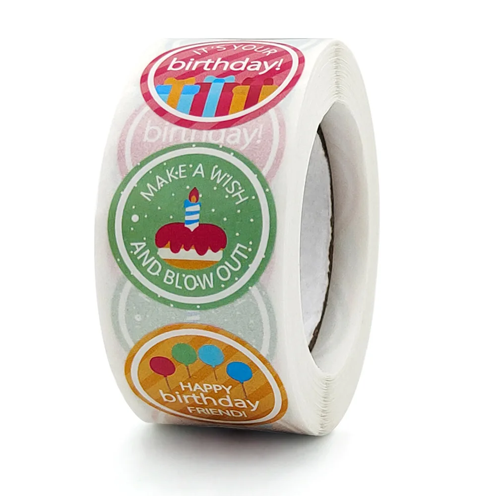 ملصقات عيد ميلاد سعيد مستديرة لديكور الحفلات ، ملصق ختم مغلف ، تغليف هدايا ، ملصق بطاقة معايدة لاصق ، 50-42