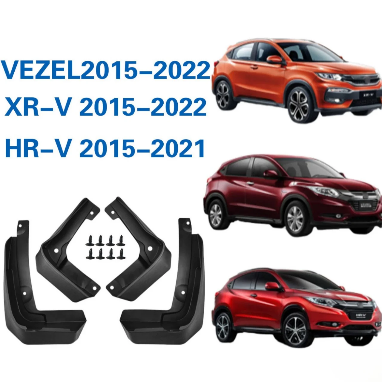 

4Piece Front Rear PP Black Mud Flap Flaps For HONDA HR-V HRV VEZEL 2015 Mudflaps Splash Guards Mudguards