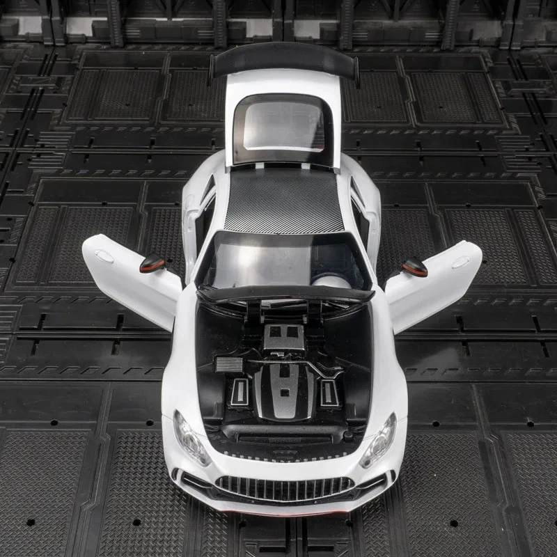 Para novo modelo 1:24 mercedes benz gt liga modelo de carro ornamento coleção portas e capô do motor tronco pode ser aberto brinquedos para meninos