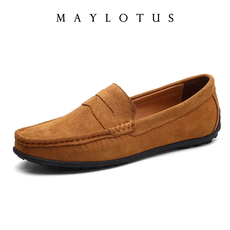 

2026 New Suede Loafers Lightweight and Breathable Casual Shoes Flat Driving Shoes Soft Sole Slip-on Business Shoes Moccasins