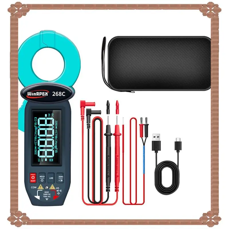 24-Hour Delivery Winapex AC DC Leakage Current Detect Detector Clamp Meter 0.01M A True RMS 60A Voltage Temp Screen Rotation NCV