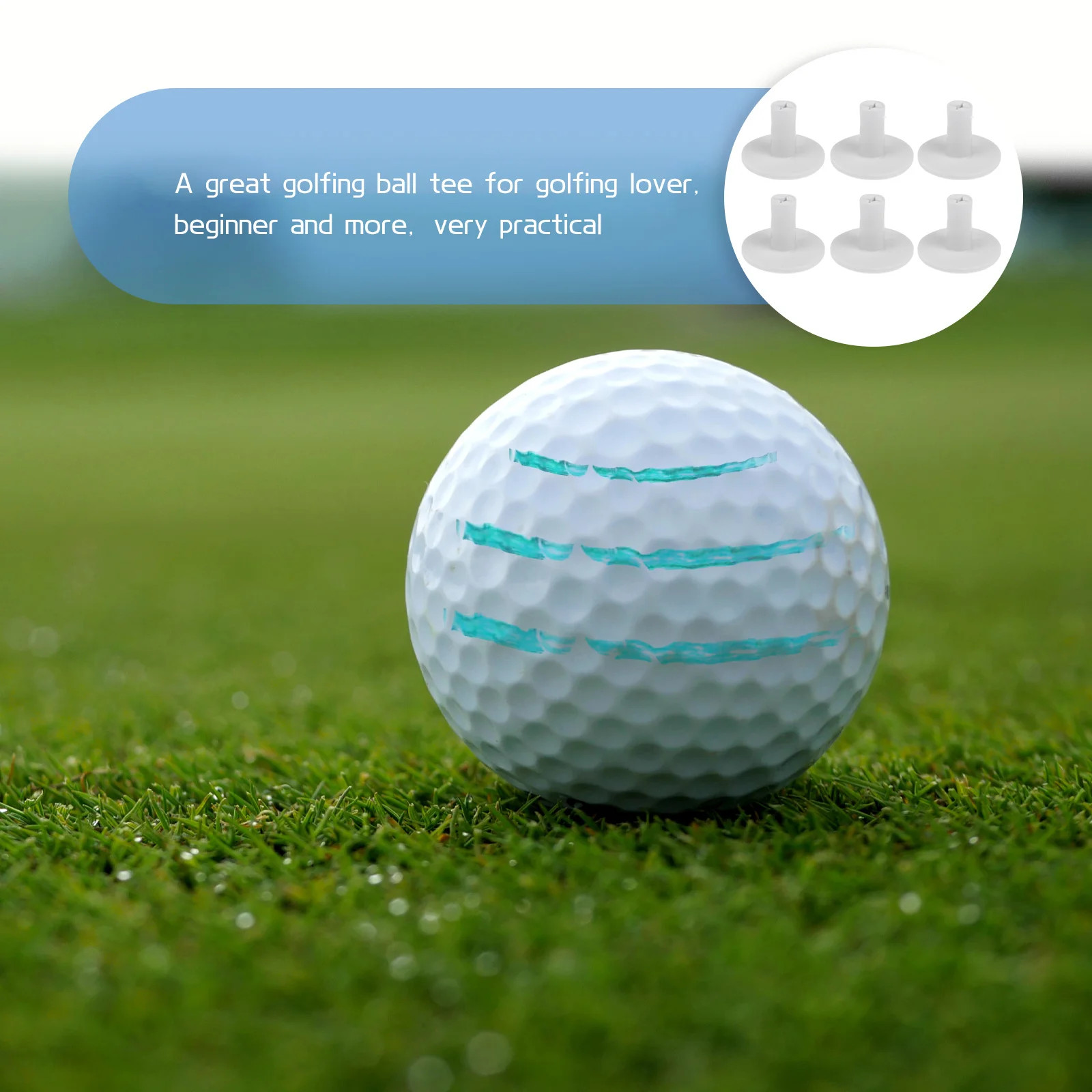 

6Pcs Golfs Tees High Grade Tpr Flexible Ball Holder for Training Practice Driving Range Golf Supplies Accessories