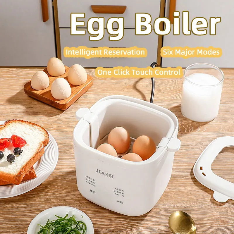 180W Multi Functional Egg Poacher,Egg Boiler Egg Cooker Automatic Power Off Home Steamed Egg Custard Boiled Egg Machine,6 modes