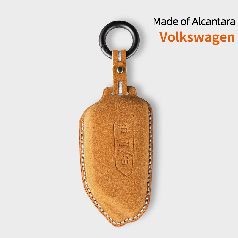 Alcantara Car Key Case Cover Holder Key Shell Buckle For Volkswagen Golf 8 Tuang X ID4 ID6 ID3 Talagon Lamando L