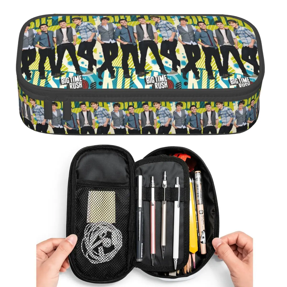 Big Time Rush Band Pencil Cases for Students Pen Box Pencil Bag Large Capacity Pencil Pouch Pen Holder