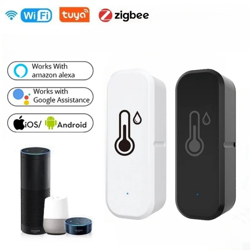 

Tuya Smart WiFi Zigbee датчик температуры и влажности управление через приложение домашний термометр гигрометр работает с Alexa Google