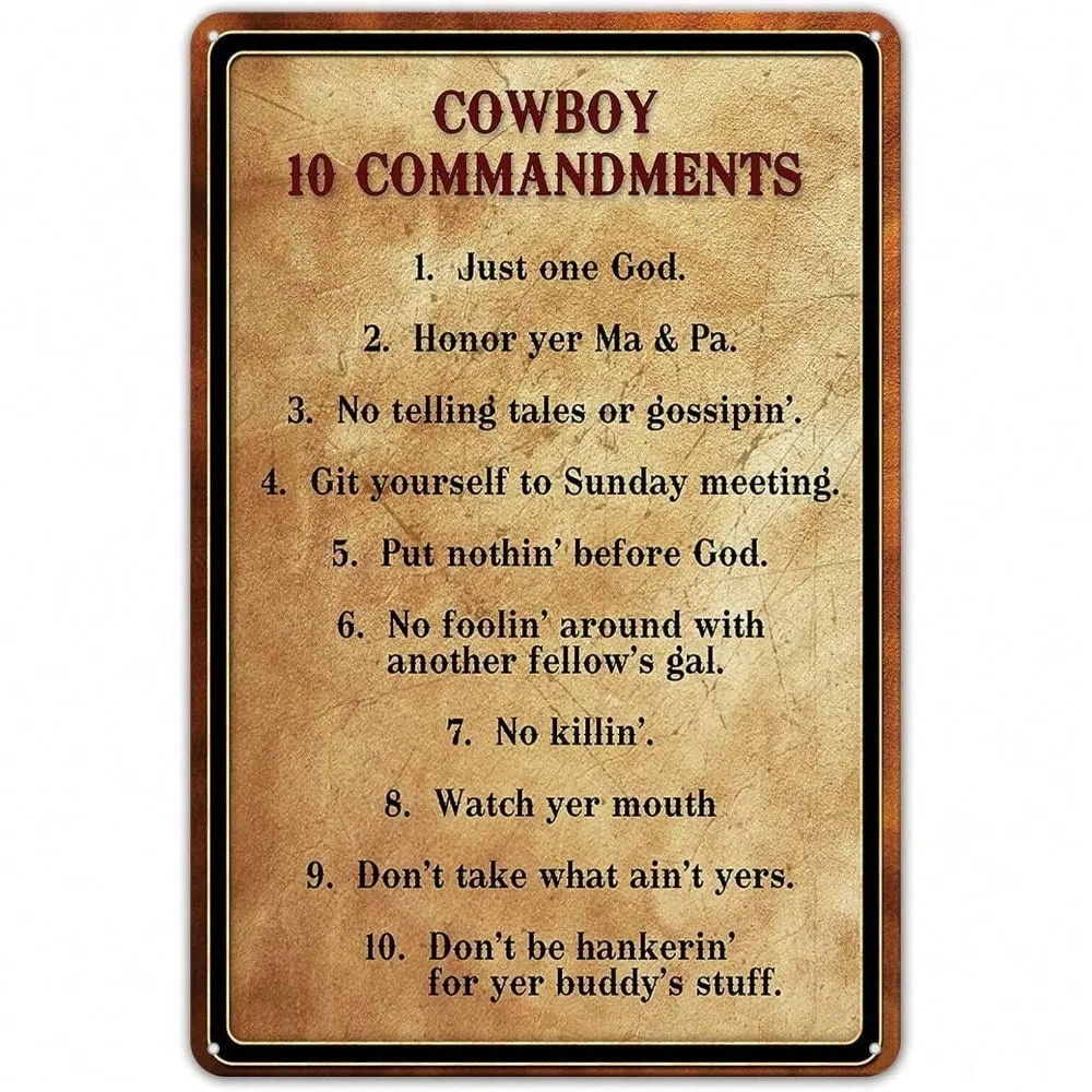 

Agedsign Vintage Retro Cowboy Tin Metal Sign 8x12 Inch, Rustic Wall Art Decor for Home Bar Gym Office - Perfect Art Deco & Valen