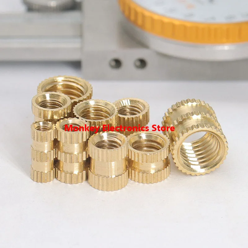 500PCS M2 M2.5 M3 Knurled ทองแดงอ่อนนุชกล่องบรรจุทองเหลือง Hot Melt แทรก Knurled Nut ด้ายความร้อน Molding Embedding nut สำหรับ3D พิมพ์