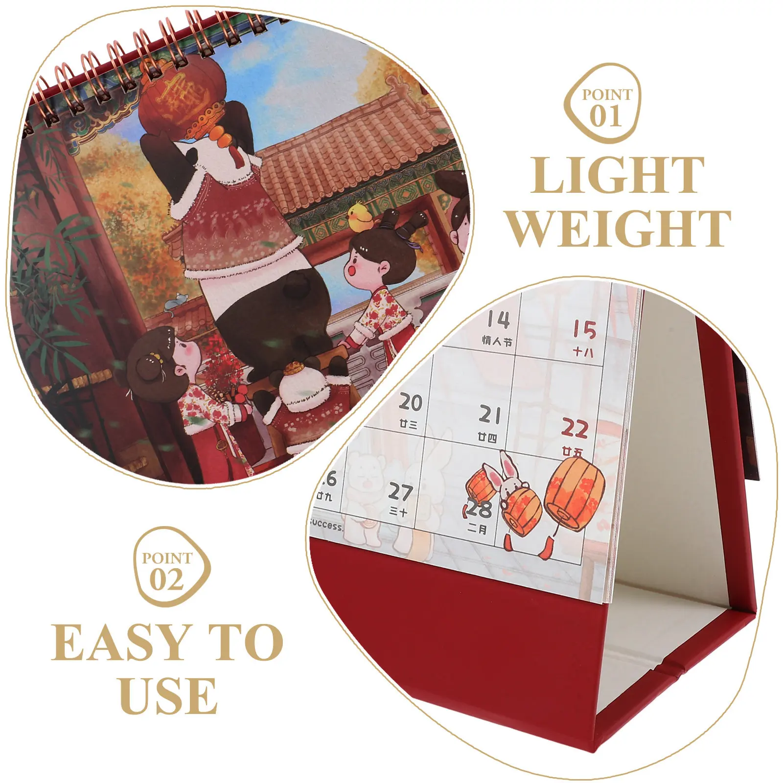 Desk Calendar 2025 Minimalist Standing Foldable Desktop Planner Simple Yearly Organizer Cute Office Decor Daily Note-Taking