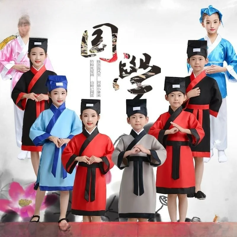 

Traditional Costume Performance Clothes for Kindergarten And Primary School Students Ancient Poem Recitation Ceremony Clothes