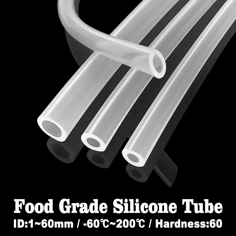 Clear Transparent Food Safe Silicone Tubing Hose Pipe Aquarium Pump Soft Tube Flexible for Beer/Drink/Milk/Water ID 25mm OD 30mm