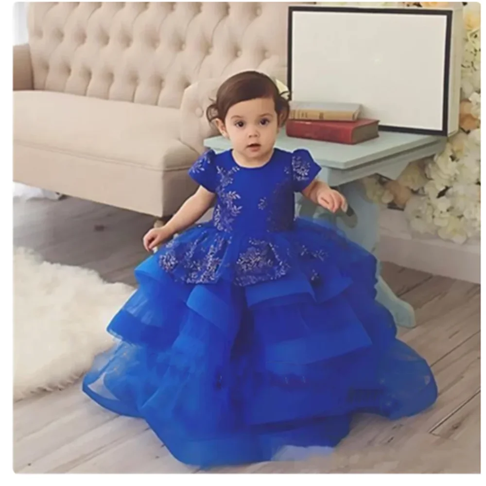 

Flower Girl Dress Party Kids Birthday Sleeveless Floor Length Applique Lace Princess Bespoke formal attire Events Dresses