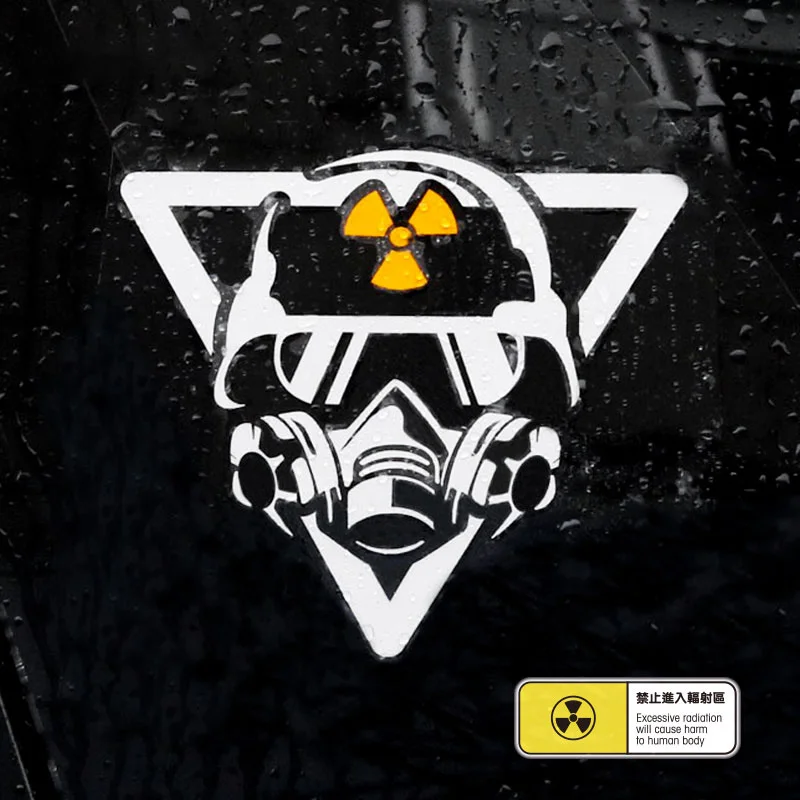 Car Stickers Noizzy Radiation Hazard Warning Signs Fun Decal Vinyl Reflective Strut Car Motorcycle Accessories