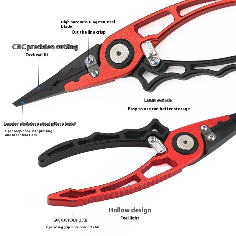

Aluminum Alloy Rust-proof Fishing Pliers - Fish Controller Clip, Lead Press, Line Snipper, Ring Unlocker, Fishing Accessories