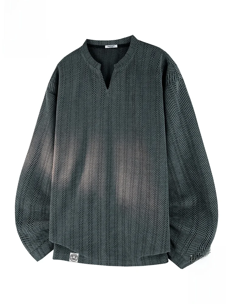 

Мужская футболка Paul Frank с длинным рукавом и V-образным вырезом, повседневная, с узором в виде косточек, винтажная, из полиэстера, для осеннего сезона