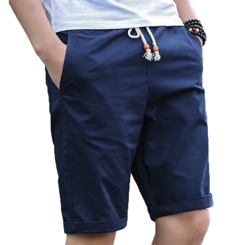 Hot 2022 Aziatische maat heren 100% katoenen comfortabele casual shorts met zak