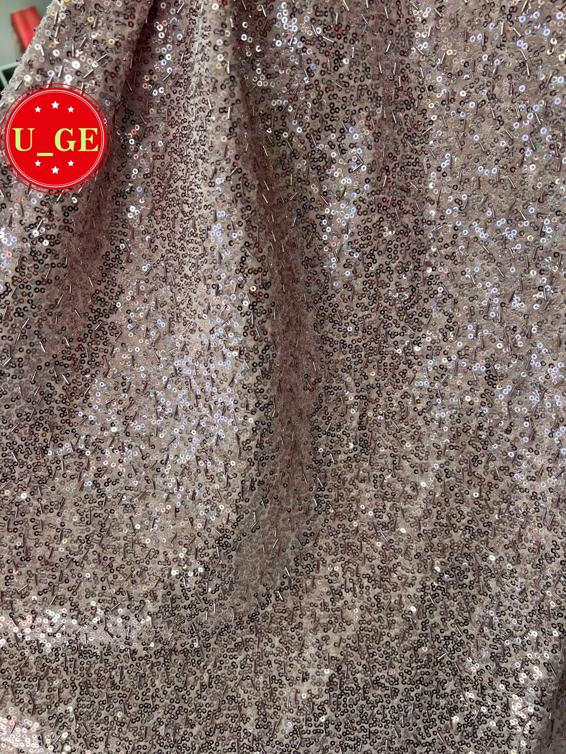 

2026 новейшее элегантное мягкое бархатное кружево лучшего качества с вышивкой и блестками для вечернего платья U_Ge5898 U_GE9268