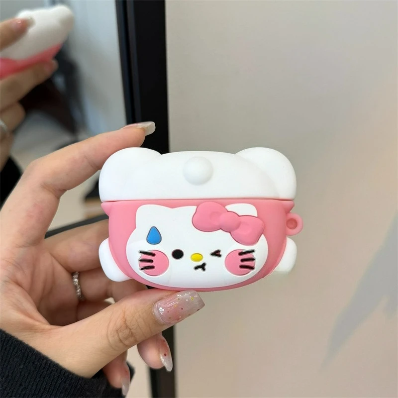 غطاء حماية ناعم من السيليكون الكرتوني لهاتف Redmi Buds 6 lite سماعة أذن بلوتوث لاسلكية حقيقية مع خطاف