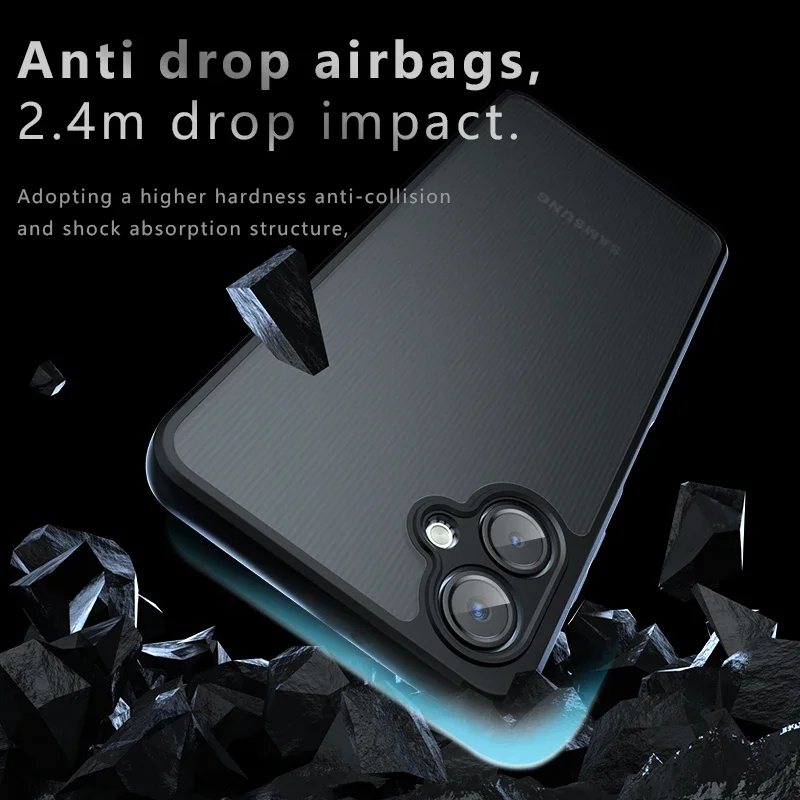 For Samsung Galaxy A06 Airbag Super Protection Soft TPU+PC Clear Matte Back Cover For Samsung Galaxy A06 Phone Case