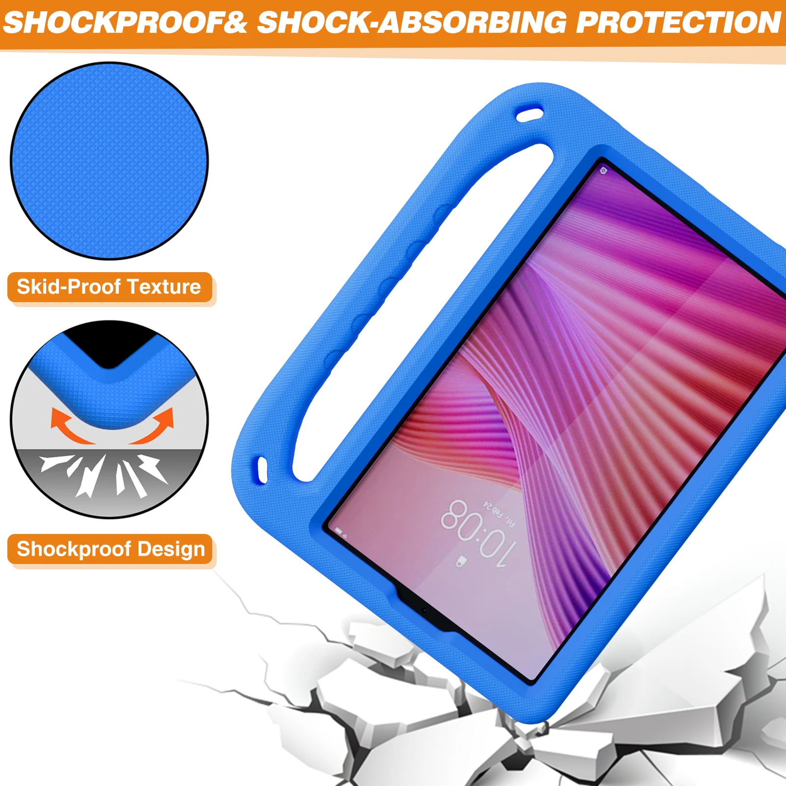 Etui na Lenovo Tab One K9 8.7 cala TB305ZU TB305FU 2025 8.7 cala, odporne na wstrząsy, z motywem kreskówkowym dla dzieci, z uchwytem, podstawką i osłoną z pianki EVA. # R — zdjęcie produktu 5